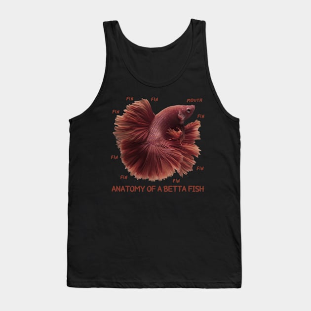 Anatomy of a Betta Fish, Funny Labels Tank Top by CentipedeWorks